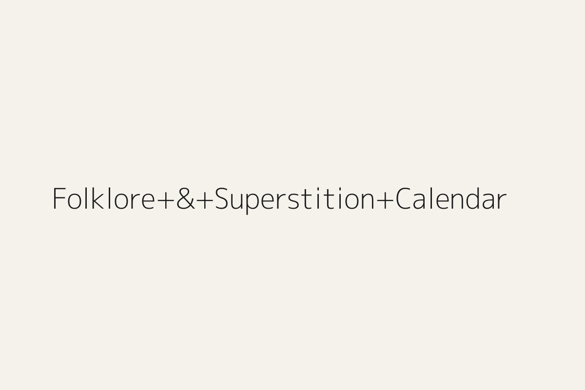 Illustration representing Folklore & Superstition Calendar